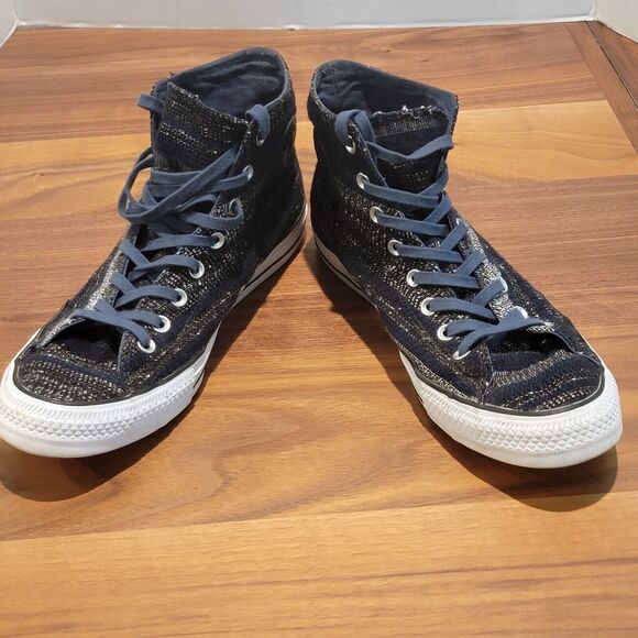 Converse All Star Chuck Taylor Dobby Weave High Tops Men’s 11 / Women’s 13 - Picture 2 of 7